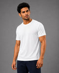 JMP Max Dri Men's Micro Polyester Dry Fit T-Shirt | Quick Dry, Breathable & Lightweight | Half Sleeve Round Neck | Regular Fit, Sports, Gym, Running & Casual Wear (White)