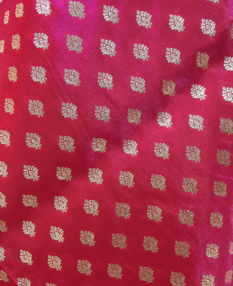 banarasi silk zari saree Dark Pink