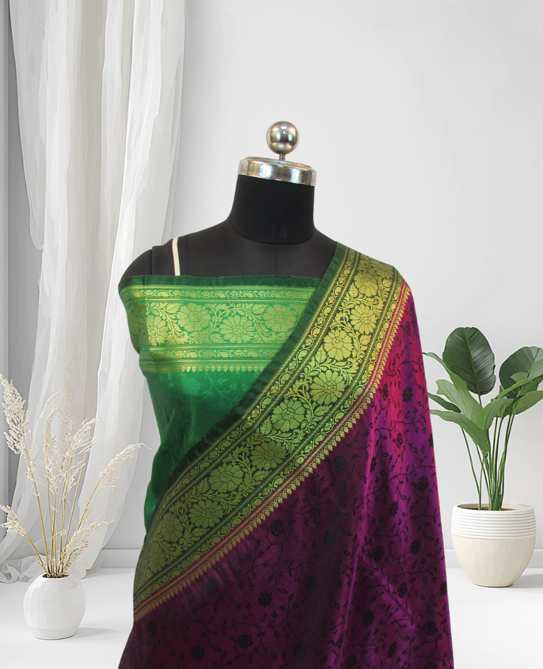 banarasi silk saree zari work