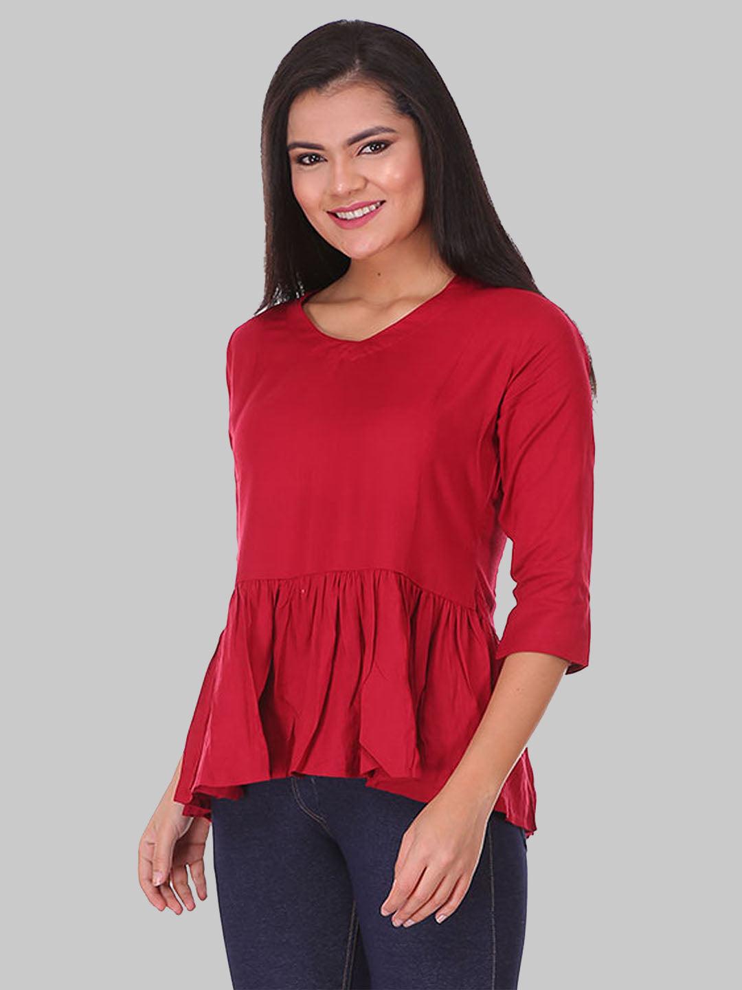 Women tops maroon