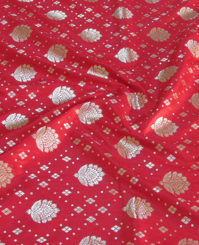 banarasi silk zari saree Red